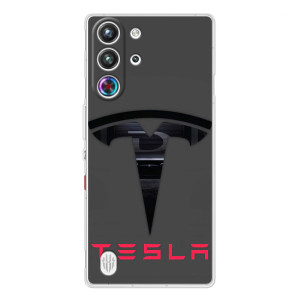Силіконовий бампер з картинкою машини на ZTE Nubia RedMagic 10 Pro – Logo TESLA