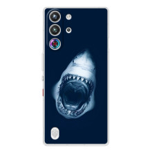 Силіконовий бампер з картинкою звірів для ZTE Nubia RedMagic 10 Pro – Пащу Акули