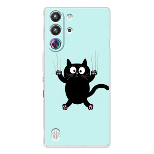 Силиконовый чехол с котиком для ZTE Nubia RedMagic 10 Pro – Падающий кот