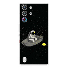 Силиконовый Чехол с принтом "Космонавты" на ZTE Nubia RedMagic 10 Pro – Космонавт на рыбалке