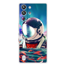 Силиконовый Чехол с принтом "Космонавты" на ZTE Nubia RedMagic 10 Pro – Космонавт в воде