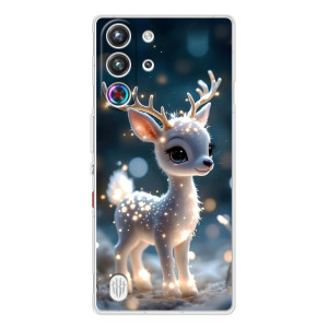 Яркий чехол для ZTE Nubia RedMagic 10 Pro с Зимними Оленятами
