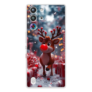 Яркий чехол для ZTE Nubia RedMagic 10 Pro с Зимними Оленятами