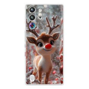 Яркий чехол для ZTE Nubia RedMagic 10 Pro с Зимними Оленятами