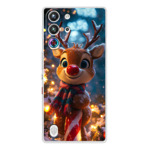 Яркий чехол для ZTE Nubia RedMagic 10 Pro с Зимними Оленятами