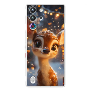 Яркий чехол для ZTE Nubia RedMagic 10 Pro с Зимними Оленятами