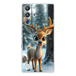 Яркий чехол для ZTE Nubia RedMagic 10 Pro с Зимними Оленятами