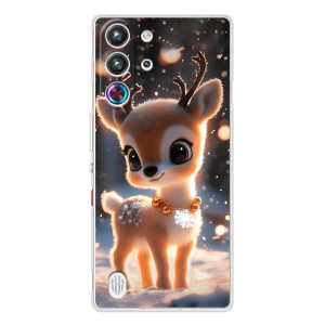 Яркий чехол для ZTE Nubia RedMagic 10 Pro с Зимними Оленятами