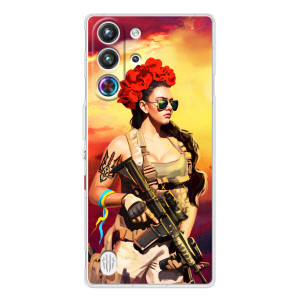 ЗСУ Чохли (TPU) для ZTE Nubia RedMagic 10 Pro – Жінка солдат