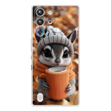 Друкований чохол 'Звірята з кавою' для ZTE Nubia RedMagic 10 Pro (Гризунчик з кавою)