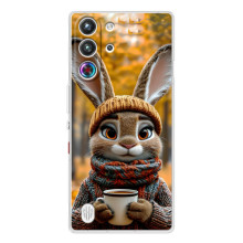 Друкований чохол 'Звірята з кавою' для ZTE Nubia RedMagic 10 Pro (Зайчик з кавою)
