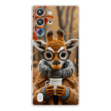 Друкований чохол 'Звірята з кавою' для ZTE Nubia RedMagic 10 Pro (Жираф з кавою)