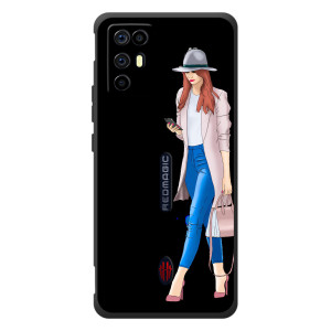 Чехол с картинкой Модные Девчонки ZTE Nubia RedMagic 6R (Девушка со смартфоном)