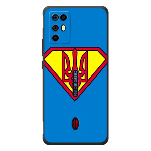 Чохол з картинкою (Патріотичний ГЕРБ) на ZTE Nubia RedMagic 6R (Герб - супер герой)