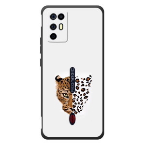 Чехол с леопардовым принтом на ZTE Nubia RedMagic 6R – Леопард на белом