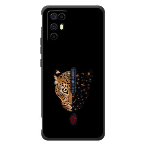 Чехол с леопардовым принтом на ZTE Nubia RedMagic 6R – Леопард на черном