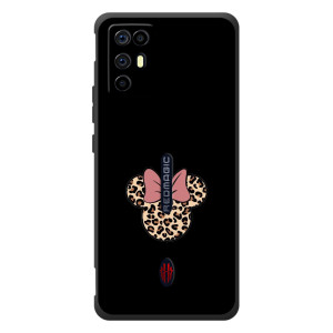 Чехол с леопардовым принтом на ZTE Nubia RedMagic 6R – Леопардовая Минни