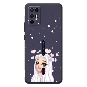 Чохол Стильні дівчата на ZTE Nubia RedMagic 6R (Дівчина та серця)
