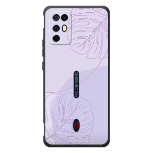 Чехол цветочный дизайн для ZTE Nubia RedMagic 6R (Монстера фиолетовая)