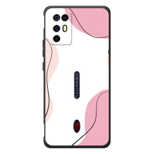Чехол цветочный дизайн для ZTE Nubia RedMagic 6R (Розовый фон)