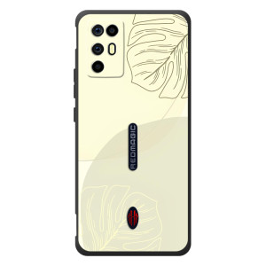 Чехол цветочный дизайн для ZTE Nubia RedMagic 6R (Зелёный фон)