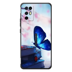 Силиконовый бампер с картинкой животных для ZTE Nubia RedMagic 6R (Бабочка синяя)