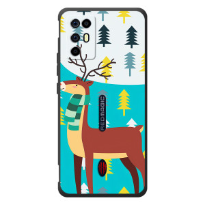 Силиконовый бампер с картинкой животных для ZTE Nubia RedMagic 6R (Олень с шарфом)