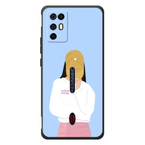 Силіконовый Чохол на ZTE Nubia RedMagic 6R з картинкой Модных девушек (Жовта кепка)