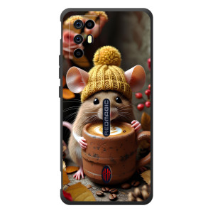 Печатный чехол «Зверята с кофе» для ZTE Nubia RedMagic 6R (Мышка с кофе)
