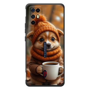 Печатный чехол «Зверята с кофе» для ZTE Nubia RedMagic 6R (Собачка с кофе)