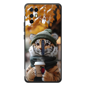 Печатный чехол «Зверята с кофе» для ZTE Nubia RedMagic 6R (Тигр с кофе)