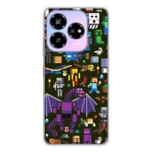 Чехол Майнкрафт на ZTE Nubia V60 Design (AlphaPrint) Minecraft (Коллаж Майнкрафт)