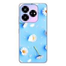 Чехол с Цветами для ZTE Nubia V60 Design (ромашки на голубом)