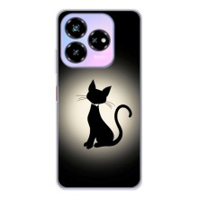 Чехол с принтом для ZTE Nubia V60 Design (AlphaPrint) Модные коты (Силуэт котика)