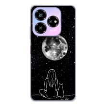 Чехол с рисунком кот на ZTE Nubia V60 Design (Девушка с котом)