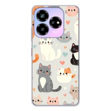 Чехол с рисунком кот на ZTE Nubia V60 Design (Коллаж котов)