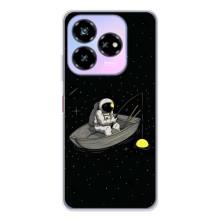 Силиконовый Чехол с принтом "Космонавты" на ZTE Nubia V60 Design – Космонавт на рыбалке