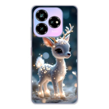 Яскравий чохол для ZTE Nubia V60 Design з Зимові Оленята (Блискуче оленятко)