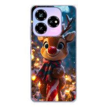 Яскравий чохол для ZTE Nubia V60 Design з Зимові Оленята (Олень з шарфом)