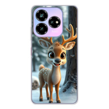Яскравий чохол для ZTE Nubia V60 Design з Зимові Оленята (Оленятко в лісі)