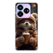 Печатный чехол «Зверята с кофе» для ZTE Nubia V60 Design – Мишка с кофе