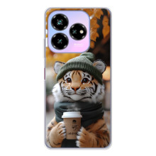 Печатный чехол «Зверята с кофе» для ZTE Nubia V60 Design – Тигр с кофе