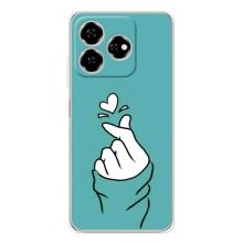 Чехлы (Знак сердечка) на ZTE Nubia V60 – Сердечко на бирюзовом