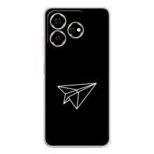 Чохол з картинками на чорному фоні для ZTE Nubia V60 – Літак