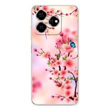 Чехол с принтом САКУРЫ на ZTE Nubia V60 – Бабочки на сакуре