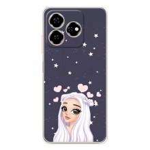 Чехол Стильные девушки на ZTE Nubia V60 – Девушка и сердечки