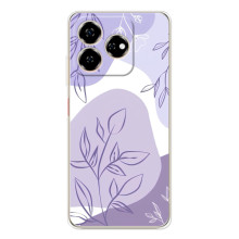 Силиконовый чехол с принтом в цветах на ZTE Nubia V60 (Фиолетовый дизайн)