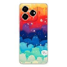 Силиконовый чехол с котиком для ZTE Nubia V60 (Mew)