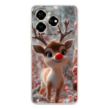 Яскравий чохол для ZTE Nubia V60 з Зимові Оленята
