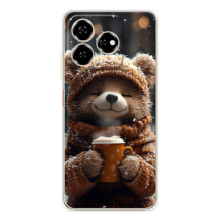 Друкований чохол 'Звірята з кавою' для ZTE Nubia V60 – Мішка з кавою